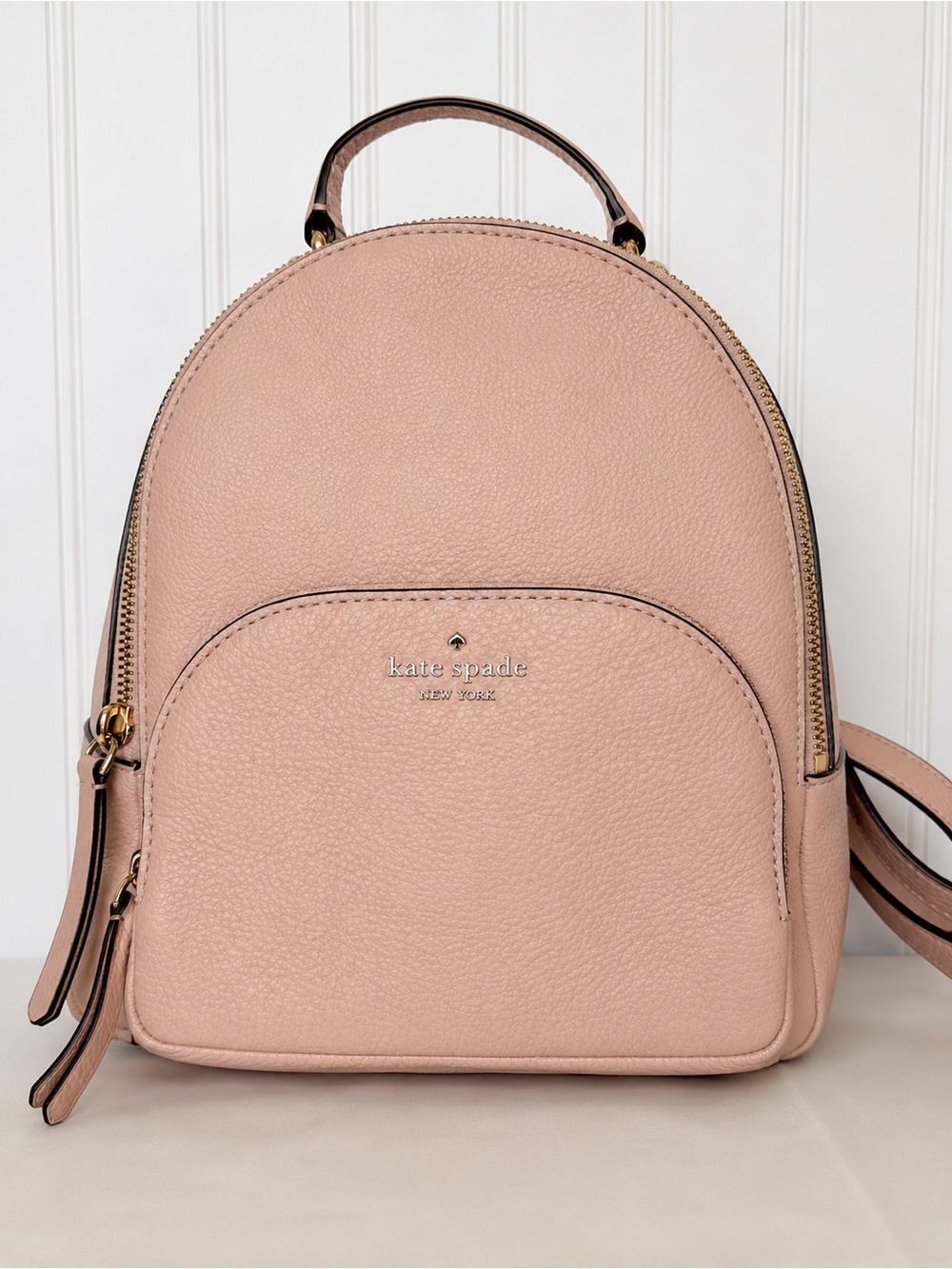 Kate Spade Jackson Medium Backpack Blush Pink Leather COA $359 Like New
